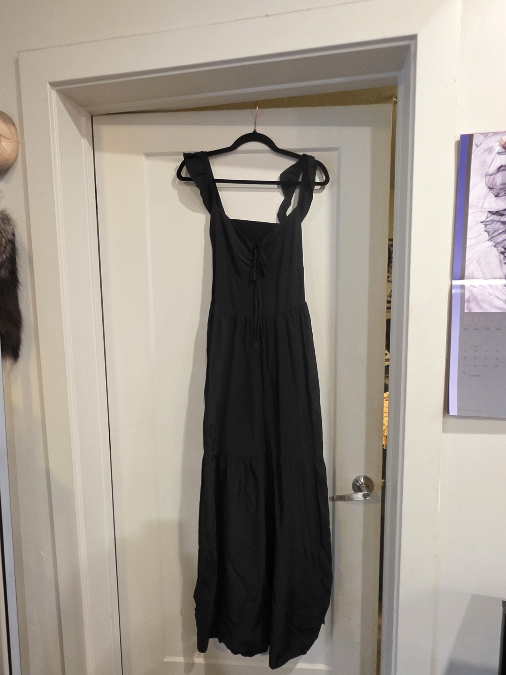 Women's Black Low Back Maxi Dress